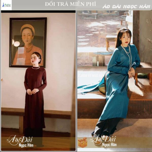 Áo Dài Nữ Xưa Dáng Suông Feather A10